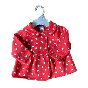 100% Cotton Toddler’s Jacket • 12 M • Red/White Hearts • Carter’s